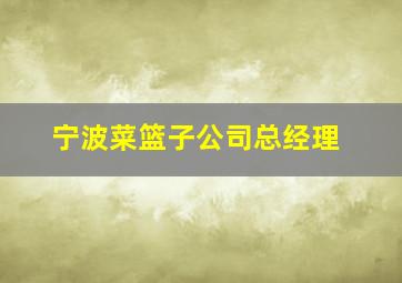 宁波菜篮子公司总经理