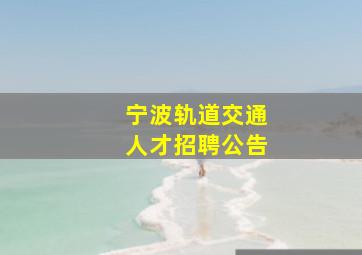 宁波轨道交通人才招聘公告