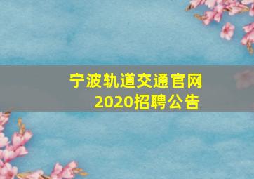 宁波轨道交通官网2020招聘公告