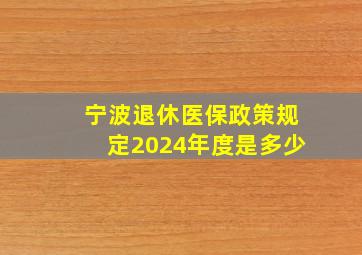 宁波退休医保政策规定2024年度是多少