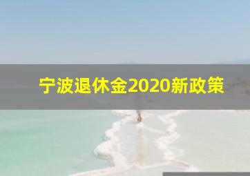 宁波退休金2020新政策