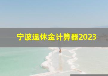 宁波退休金计算器2023