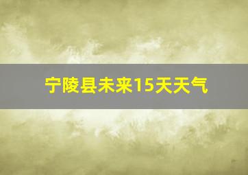 宁陵县未来15天天气