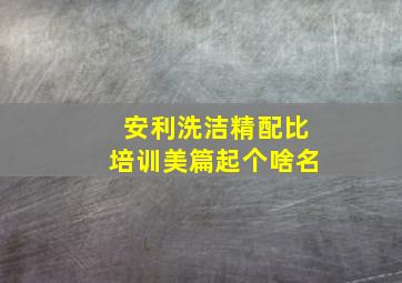 安利洗洁精配比培训美篇起个啥名