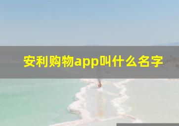 安利购物app叫什么名字