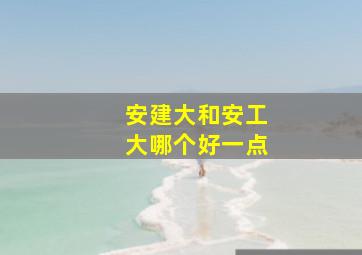 安建大和安工大哪个好一点