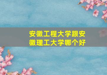 安徽工程大学跟安徽理工大学哪个好