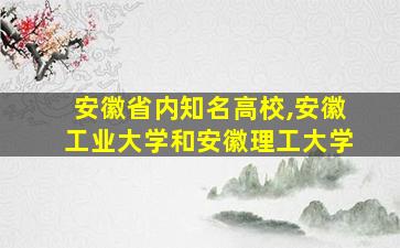 安徽省内知名高校,安徽工业大学和安徽理工大学