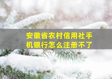 安徽省农村信用社手机银行怎么注册不了