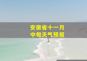 安徽省十一月中旬天气预报