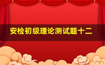 安检初级理论测试题十二