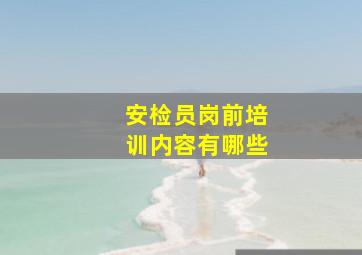 安检员岗前培训内容有哪些