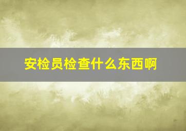 安检员检查什么东西啊