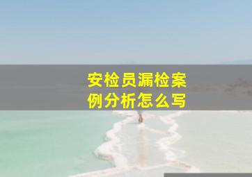 安检员漏检案例分析怎么写