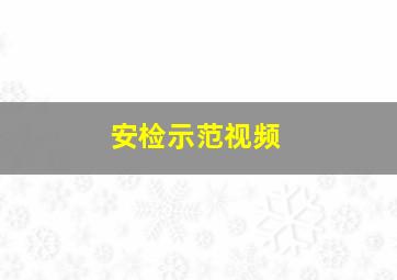 安检示范视频