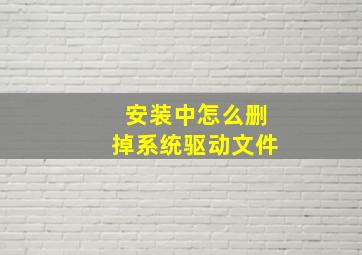 安装中怎么删掉系统驱动文件