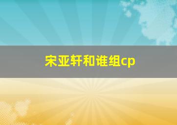 宋亚轩和谁组cp