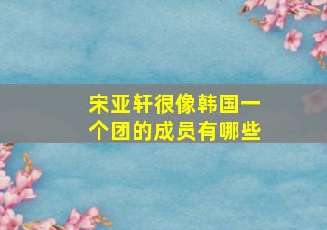 宋亚轩很像韩国一个团的成员有哪些