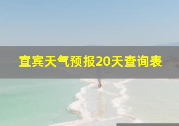 宜宾天气预报20天查询表