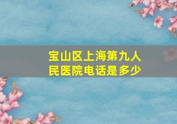 宝山区上海第九人民医院电话是多少