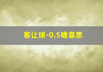 客让球-0.5啥意思