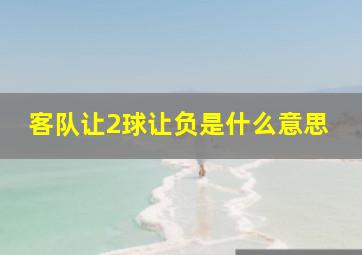 客队让2球让负是什么意思