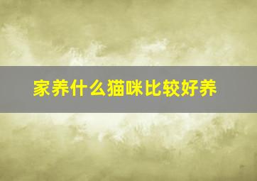 家养什么猫咪比较好养