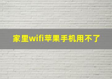 家里wifi苹果手机用不了