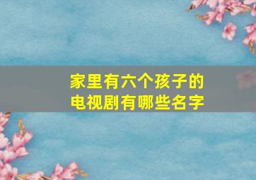 家里有六个孩子的电视剧有哪些名字