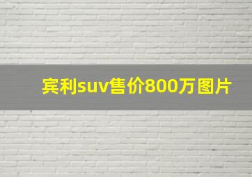 宾利suv售价800万图片