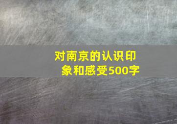 对南京的认识印象和感受500字