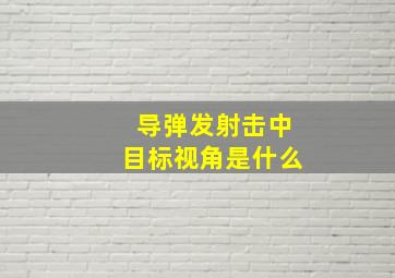 导弹发射击中目标视角是什么