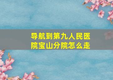 导航到第九人民医院宝山分院怎么走