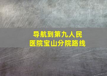 导航到第九人民医院宝山分院路线