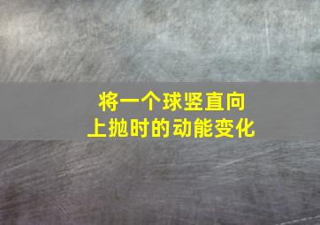 将一个球竖直向上抛时的动能变化