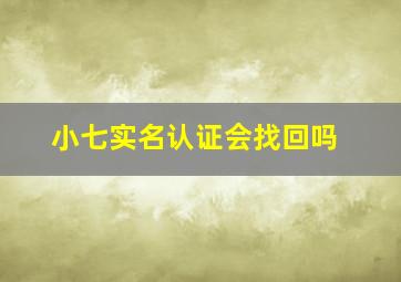 小七实名认证会找回吗