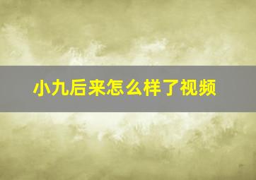 小九后来怎么样了视频