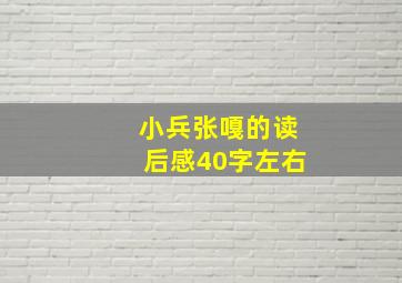 小兵张嘎的读后感40字左右