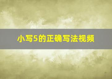 小写5的正确写法视频