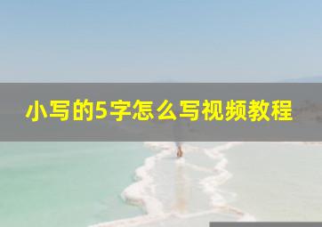 小写的5字怎么写视频教程