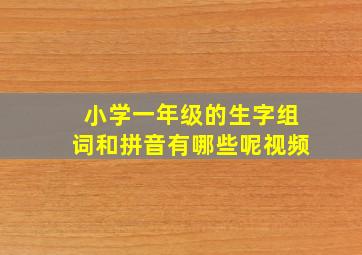 小学一年级的生字组词和拼音有哪些呢视频