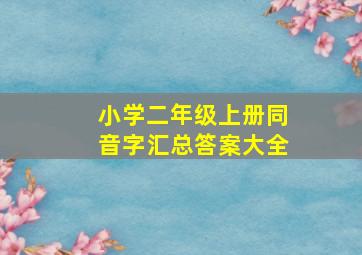 小学二年级上册同音字汇总答案大全