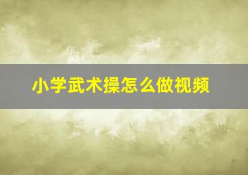 小学武术操怎么做视频