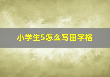 小学生5怎么写田字格