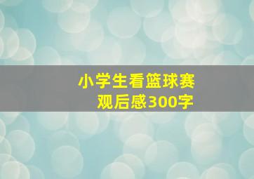 小学生看篮球赛观后感300字