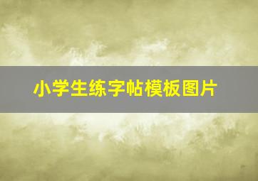 小学生练字帖模板图片