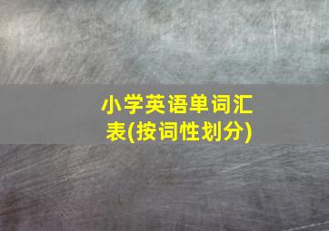 小学英语单词汇表(按词性划分)