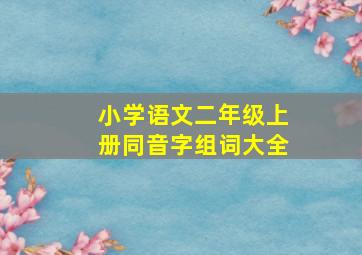 小学语文二年级上册同音字组词大全