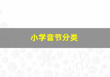 小学音节分类