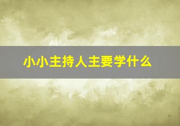 小小主持人主要学什么